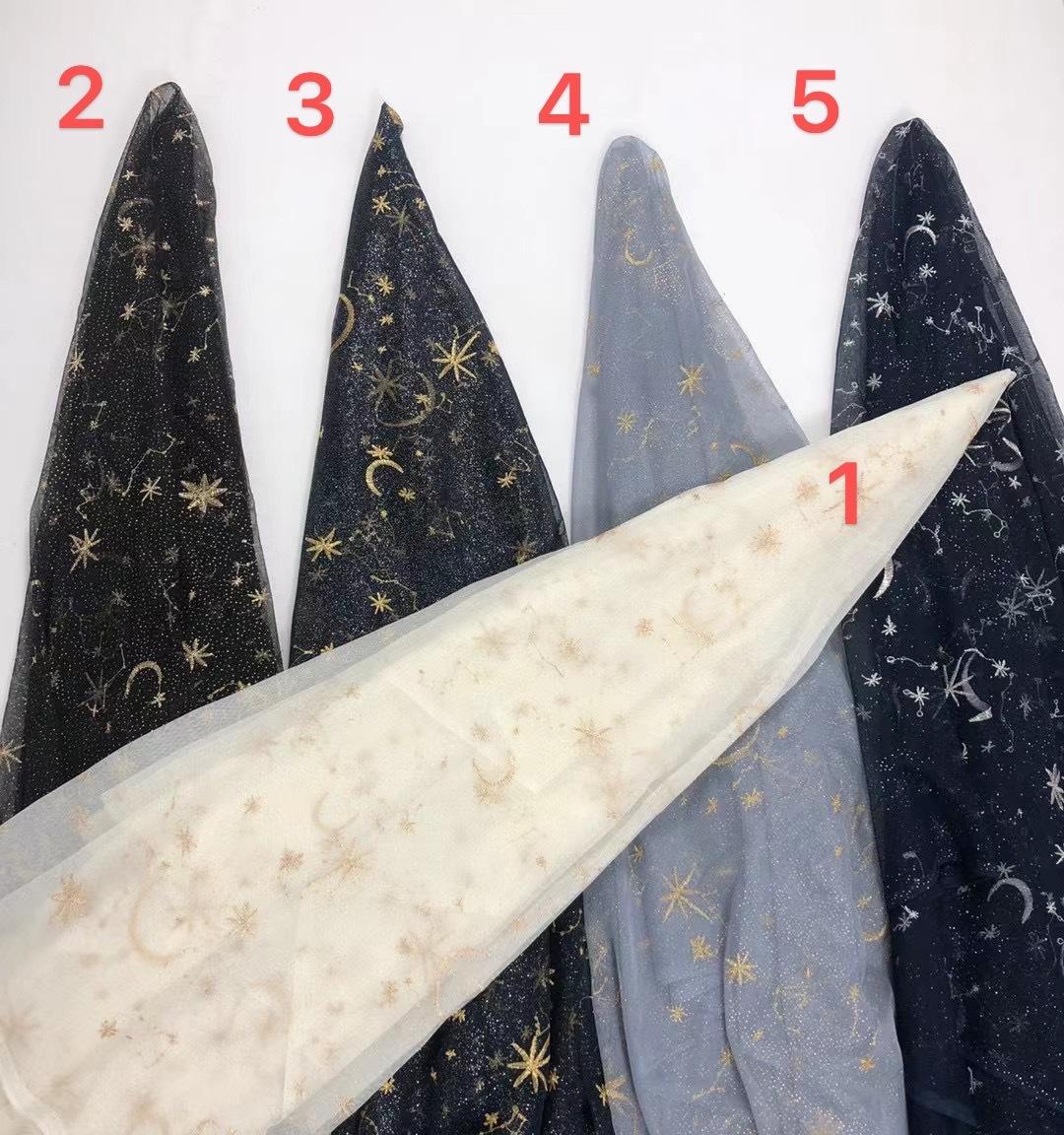 

Star Moon Mesh Embroidery Fabric Bottom Shirt Lace Fabric Women S Dress Top Lace Fabric Accessories 1