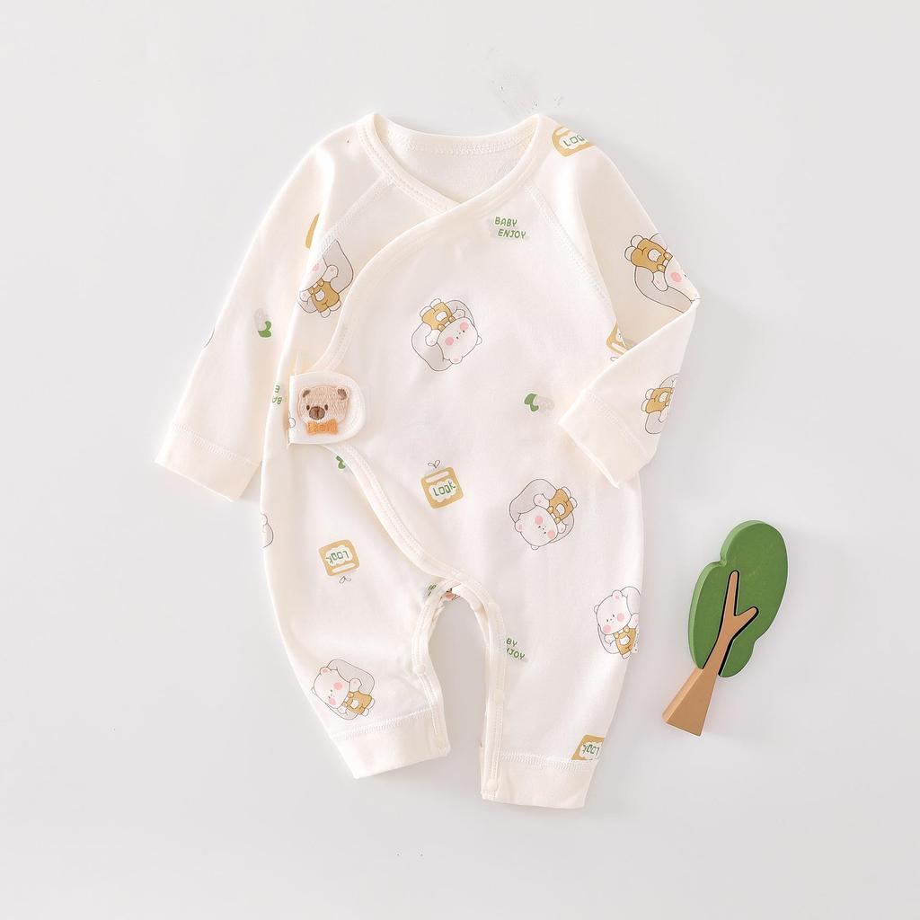 Newborn Pure Cotton Romper: Boneless Crawling Suit for Spring/Autumn