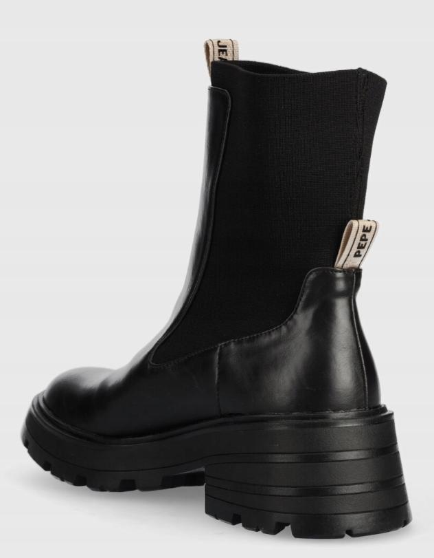 Pepe Jeans Botki Damskie Czarne Skóra Syntetyczna Wsuwane 39 Awe