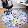 1pc Butterfly Floral Pattern Carpet for Office Non Slip, Round Carpet, Soft & Comfortable, Carpet for Office, Lightweight Round Floor Mat
