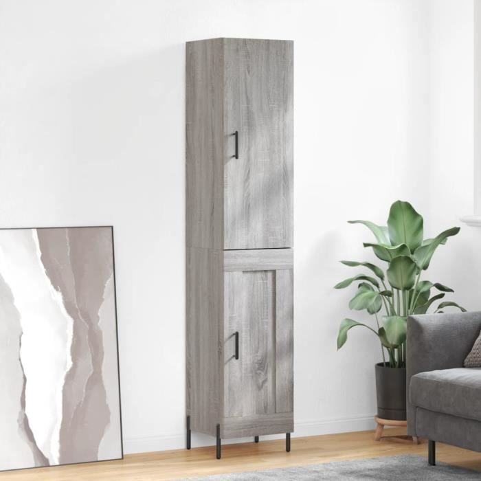 VidaXL Highboard Sonoma Grey 34.5x34x180 Cm Engineered Wood 3199119