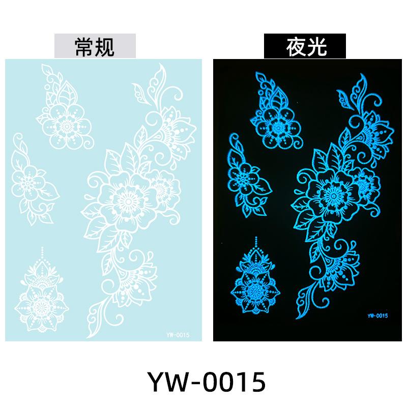Glow In The Dark Indian Lace Tattoo Stickers - Henna Style Hand Body Art