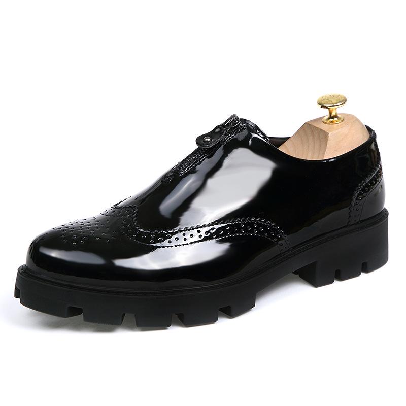 Men's Formal Pointed Toe Leather Shoes - Spring/Autumn Trend, Thick Sole, British & Korean Style