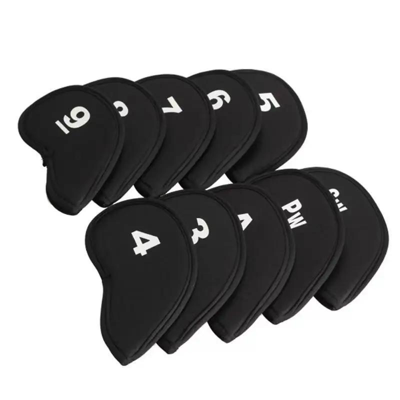 

10pcs lot Golf rod iron cover club cap sleeve case head protective simple sports чёрный