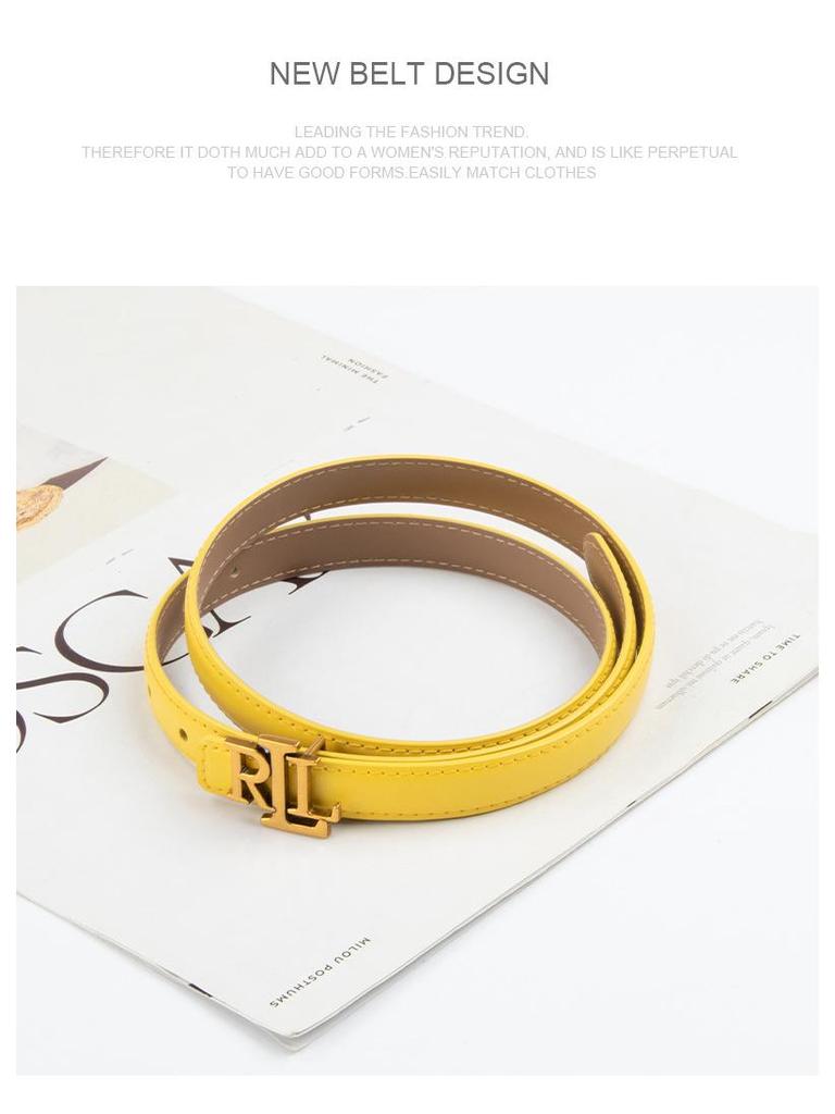 Damen Echter Leder Skinny Taillengürtel - Vielseitige Dekoration für Jeans und Freizeithosen.