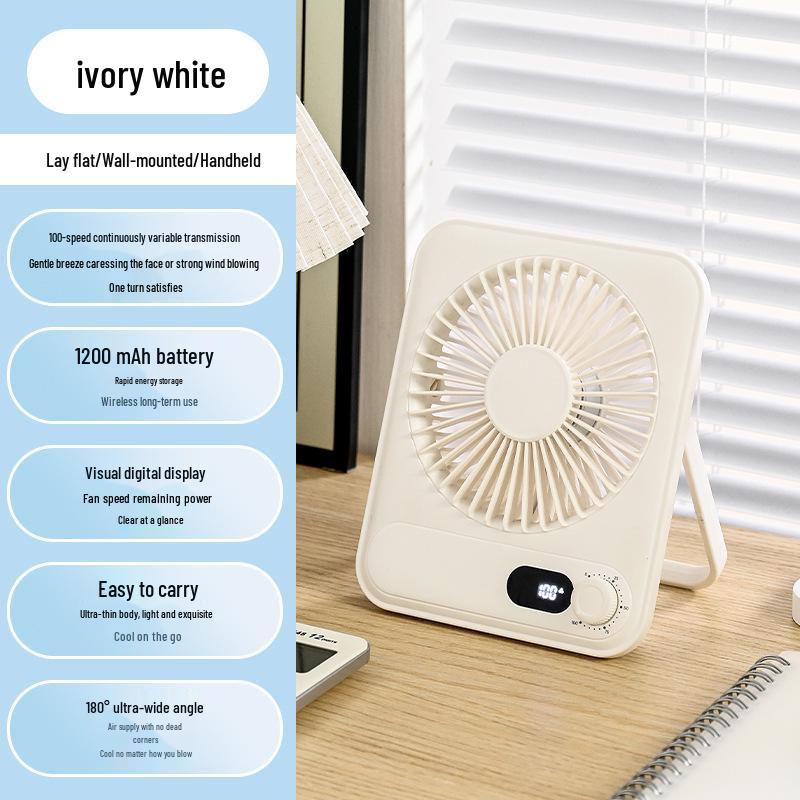 Rechargeable Ultra-Thin Silent Wall-Mounted Mini Desktop Fan – Perfect Summer Office Gift. Check the detail page