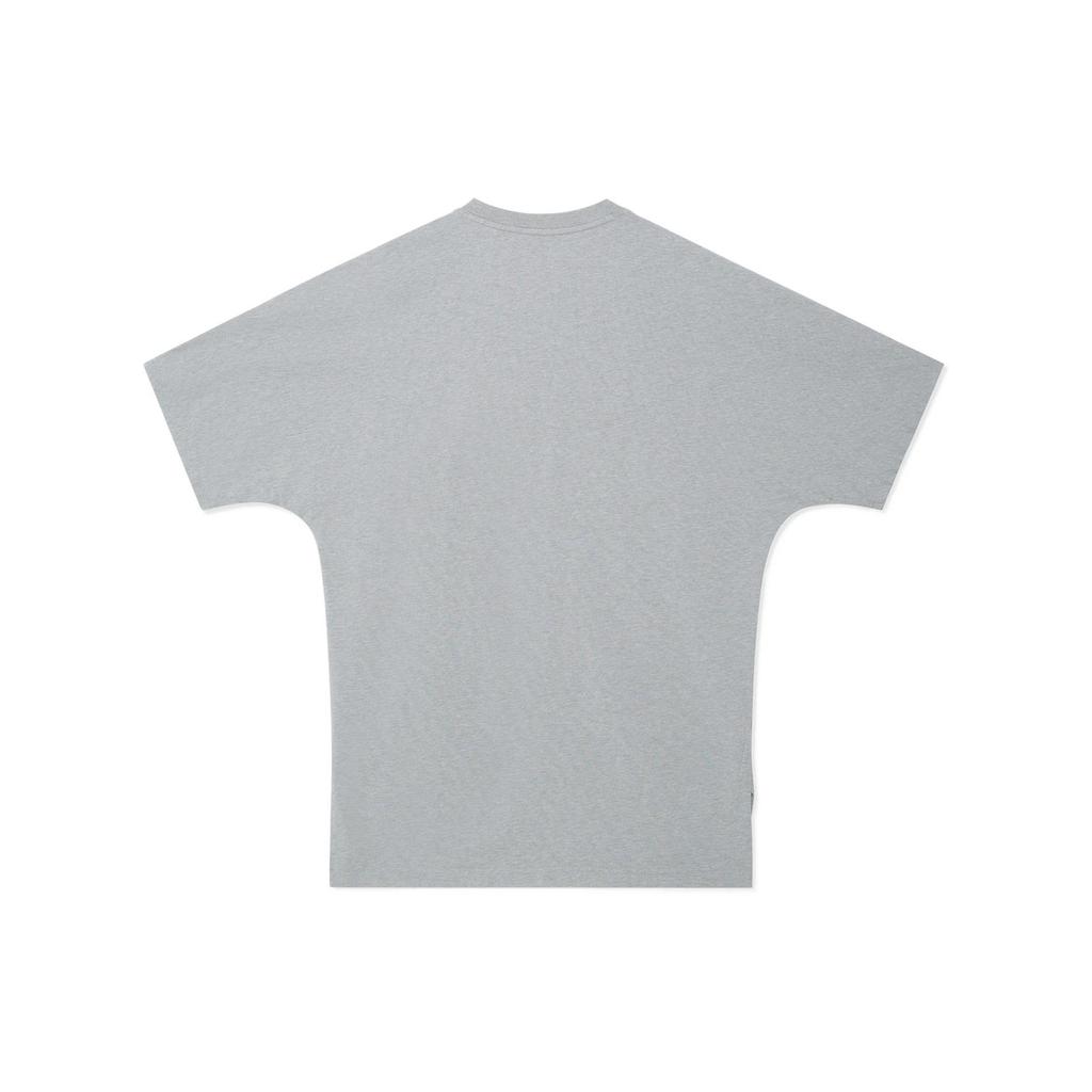 Li-Ning Logo Solid Color Crew Neck Short Sleeve T-Shirt Unisex Tops Floral-Grey AHSS243-1