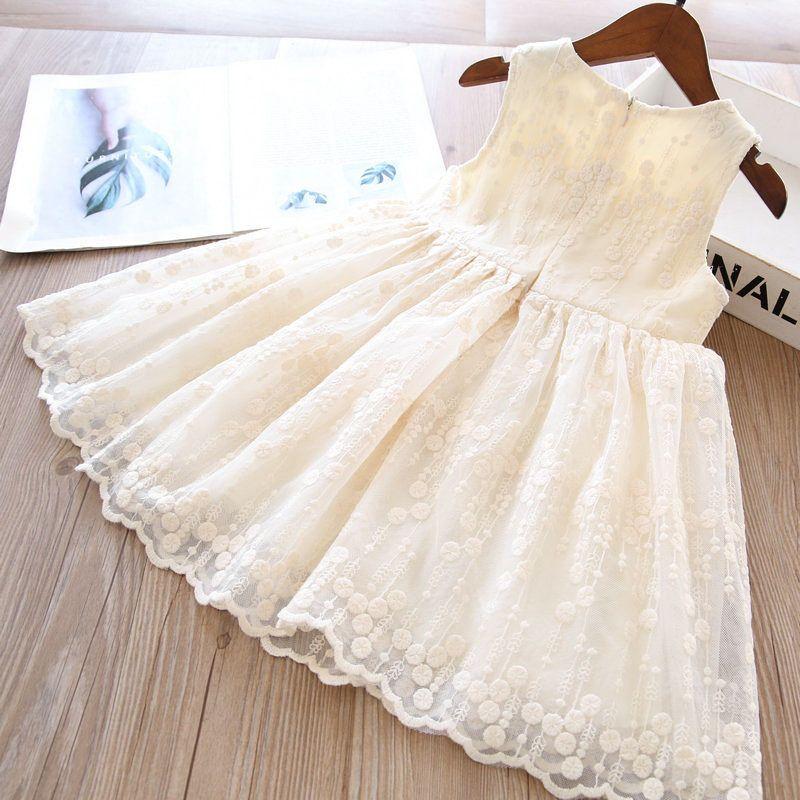 Girls' Dress Summer Dress Sleeveless Dress Children's Lace Gauze Dress Summer Style Baby Princess Dress
