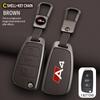 Zinc Alloy Leather Car Remote Key Cover Case for  A4 b6 b7 b8 b9 Protection Shell Fob Keychain Keyless Interior Accessories