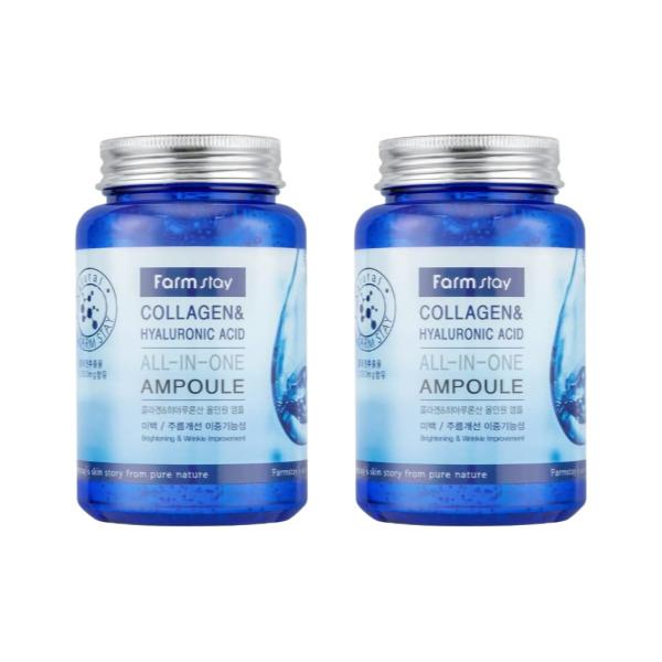 FarmStay Collagen & Hyaluronic Acid All-in-One Ampoule Serum 250ml (3 Options)