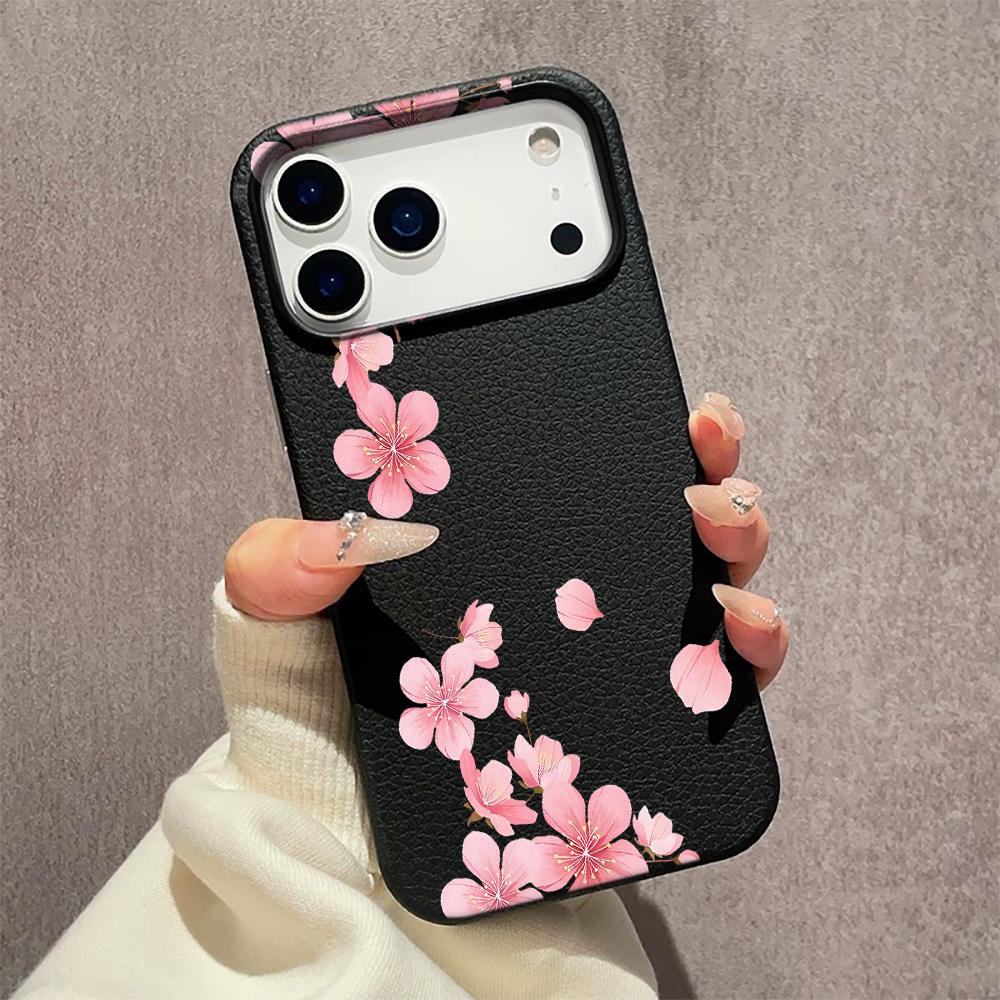 Pink Peach Blossoms Phone Case For iPhone 16 Pro Case iPhone 13 15 11 12 14 Pro Max 16e 15 Plus 17 Air Shockproof Cover
