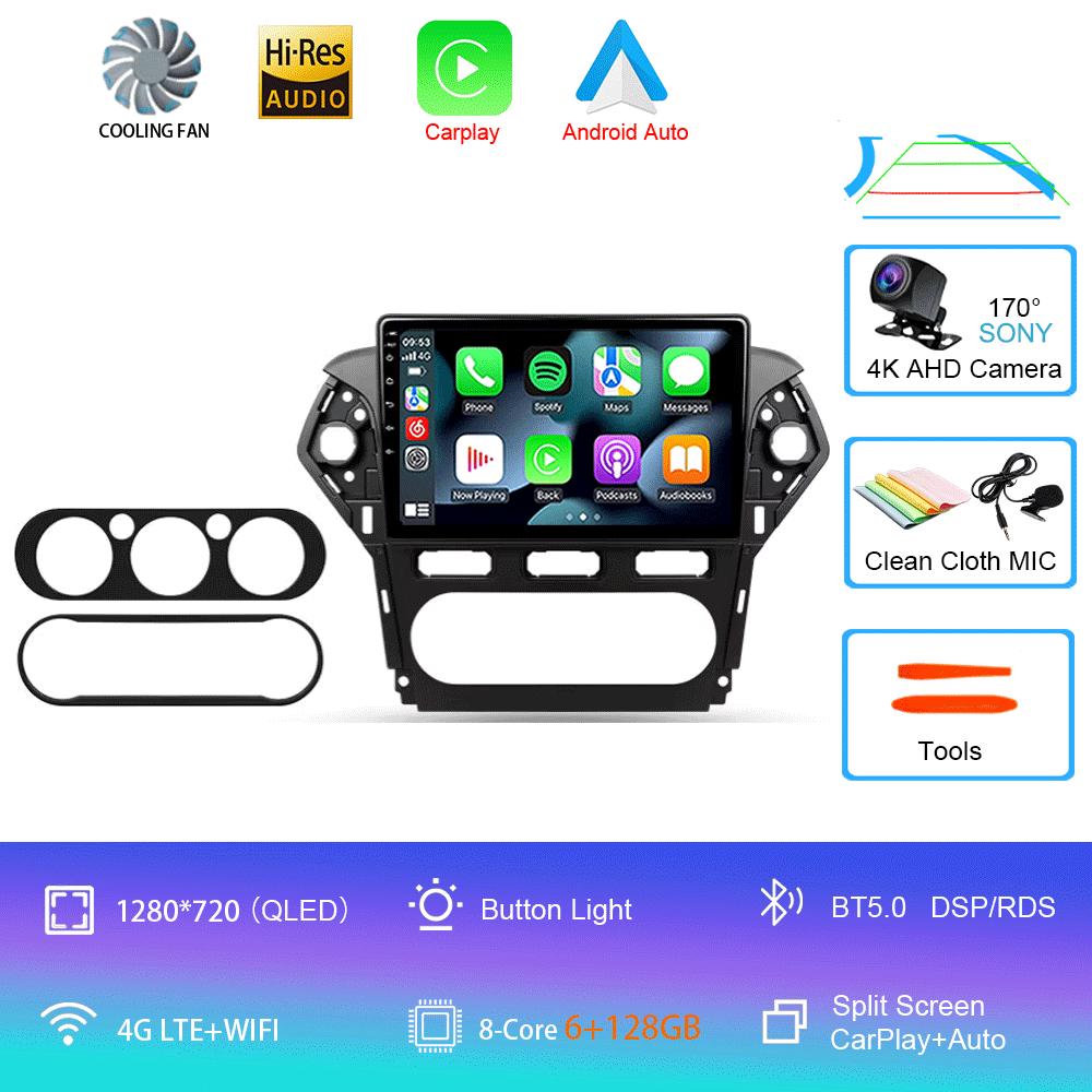 Car Radio Android 14 For Ford Mondeo 4 2010 2011 2012 2013 2014 Carplay Auto Multimedia GPS 360 Camera Player 2 Din Stereo Video