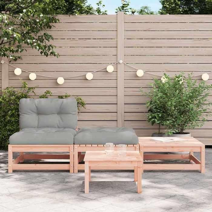 VidaXL Canapé de Jardin sans Accoudoirs avec Coussins et Repose-pieds, Siège avec Dossier, Meuble de Terrasse Patio 838147