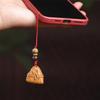 Dragon Boat Festival Scholar Zongzi Keychain Pendant - Wood Carving Handicraft Gift