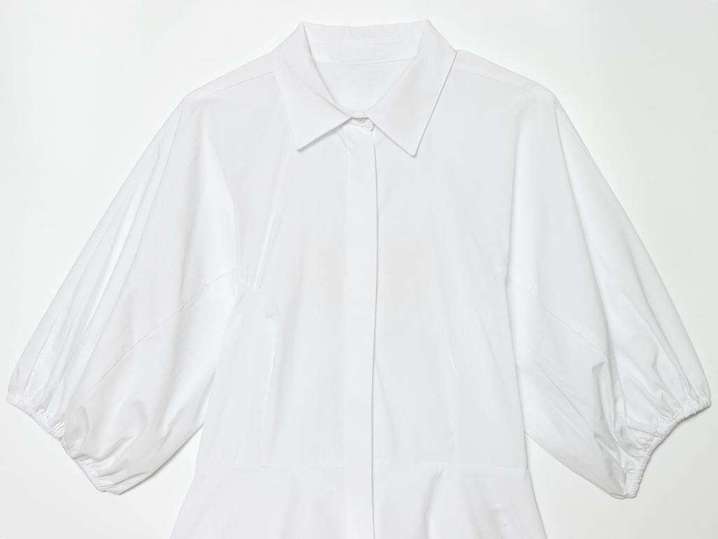 European and American style, new women's clothing, foreign style, fashionable bubble sleeves, nine-point short skirt shirt 6010255