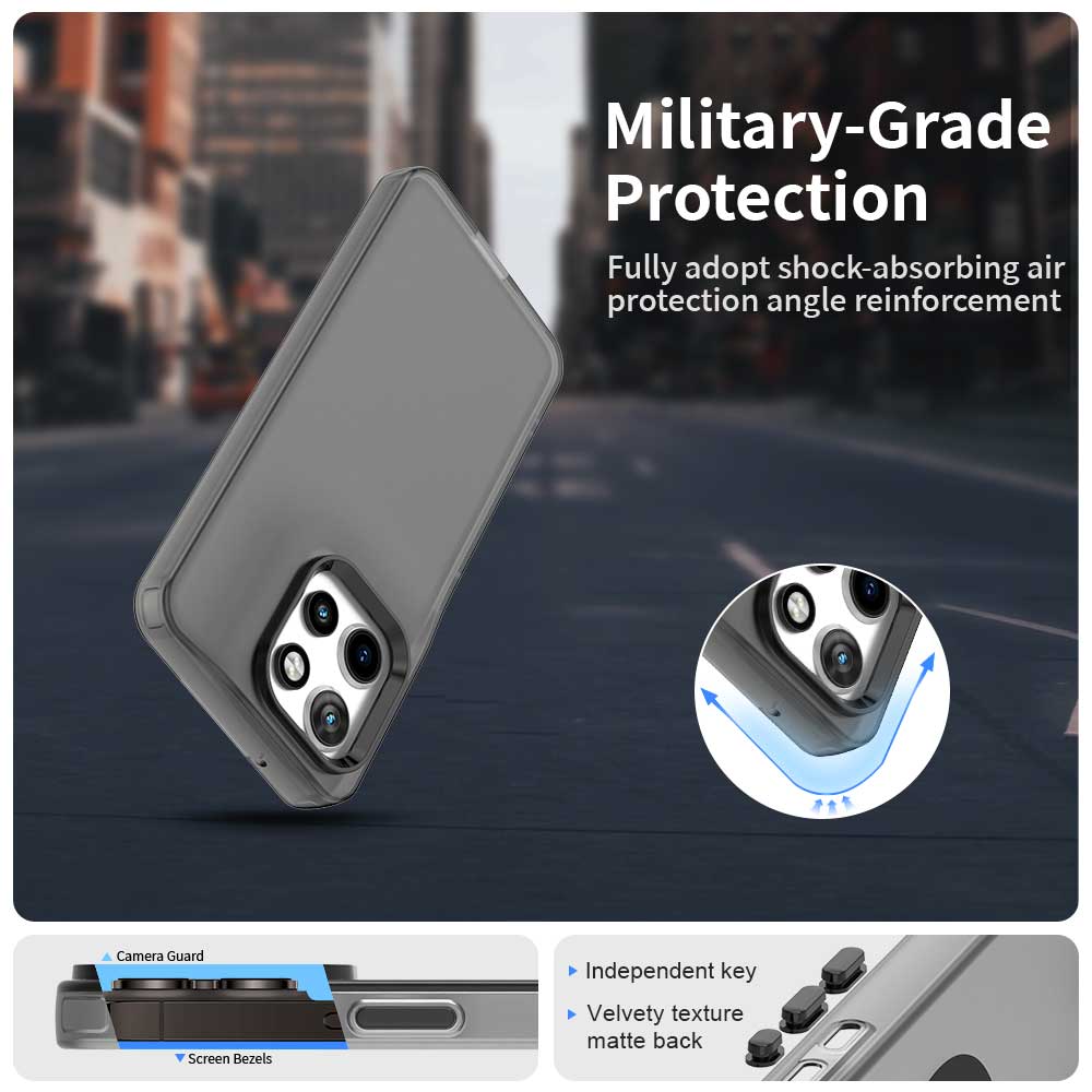 

For Motorola Edge 50 Neo 5G/S50 5G Case PC+TPU+PET Matte Anti-Drop Phone Back Cover Purple