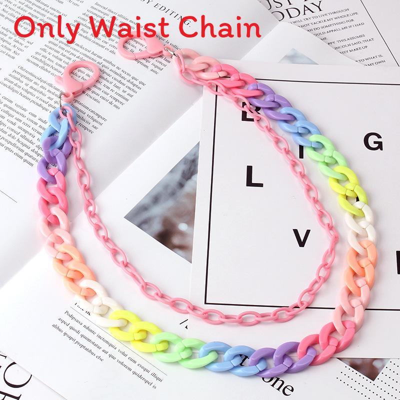 Plastic Resin Double Layer Belt Chain For Men Women Summer Winter Fashion Accessories