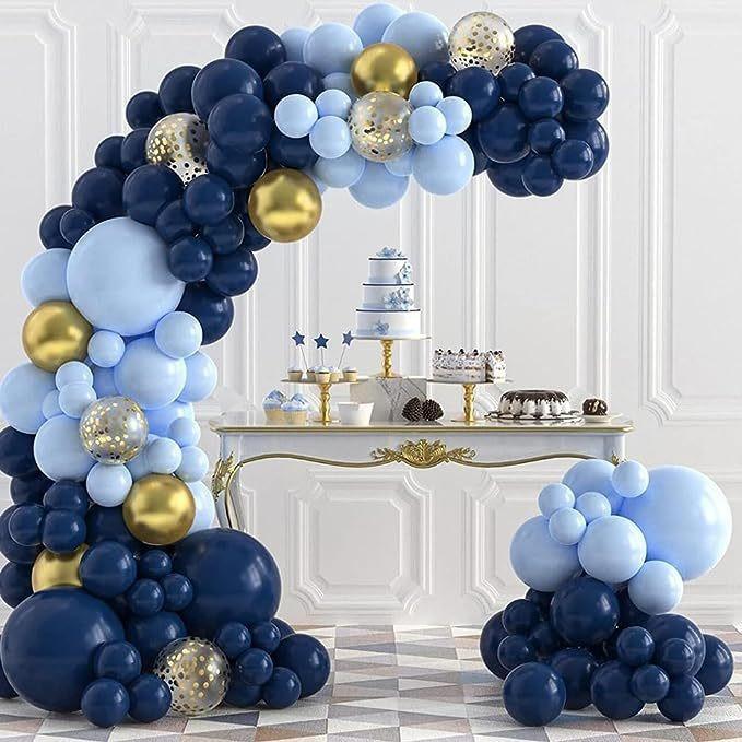 Blue Series Balloon Set Vintage Blue Birthday Theme Party Scene Arrangement Arch Decorated Balloons