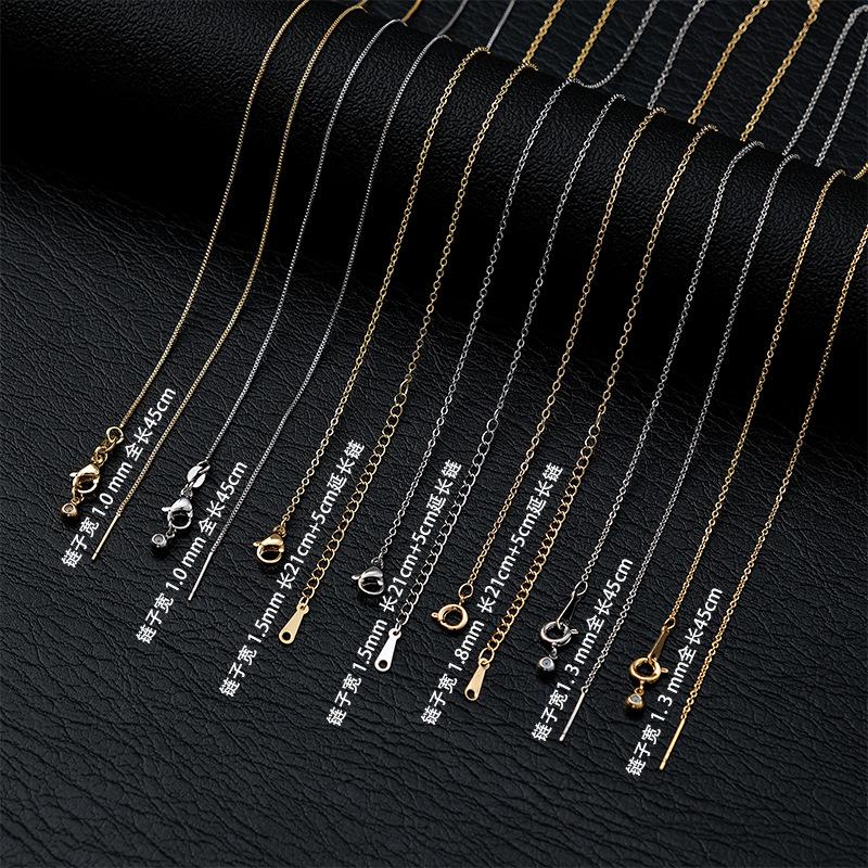 18K Adjustable Pin-Style O-Chain Necklace for DIY Pearls.