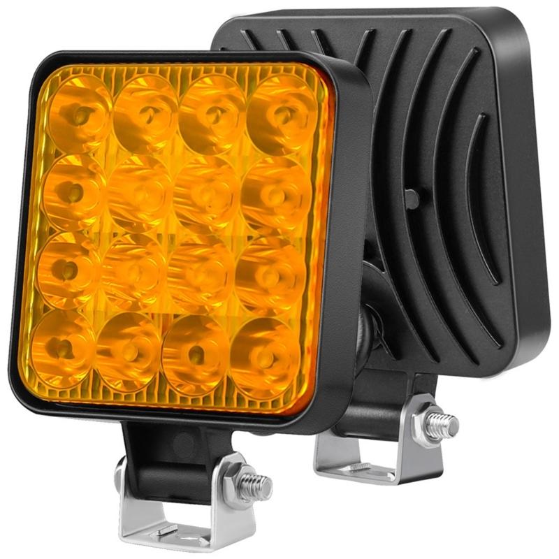 48W 12V 1200LM 6500K Work Light Pods Driving Flood Off Road Lamp Bumper Truck 2x