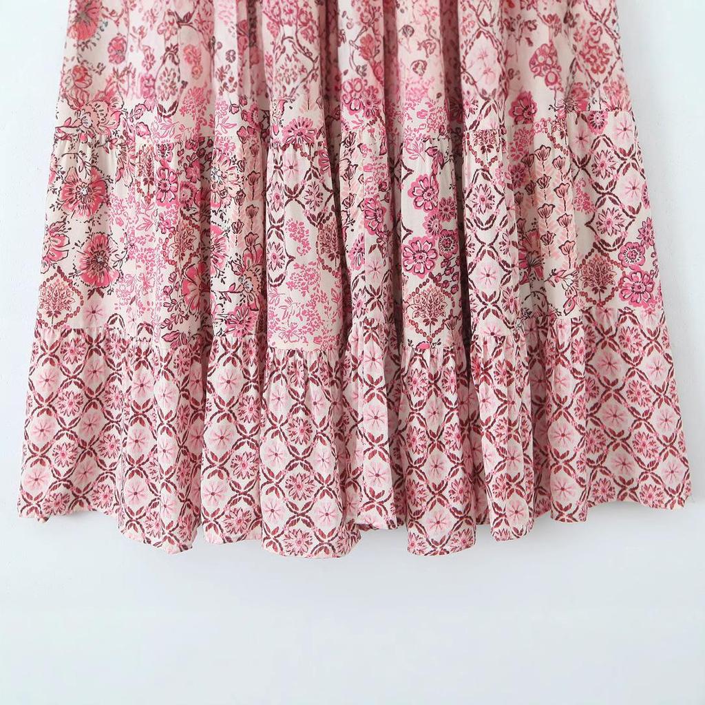 Spring 2025 Women's European & American Style Long Dress with Versatile Print