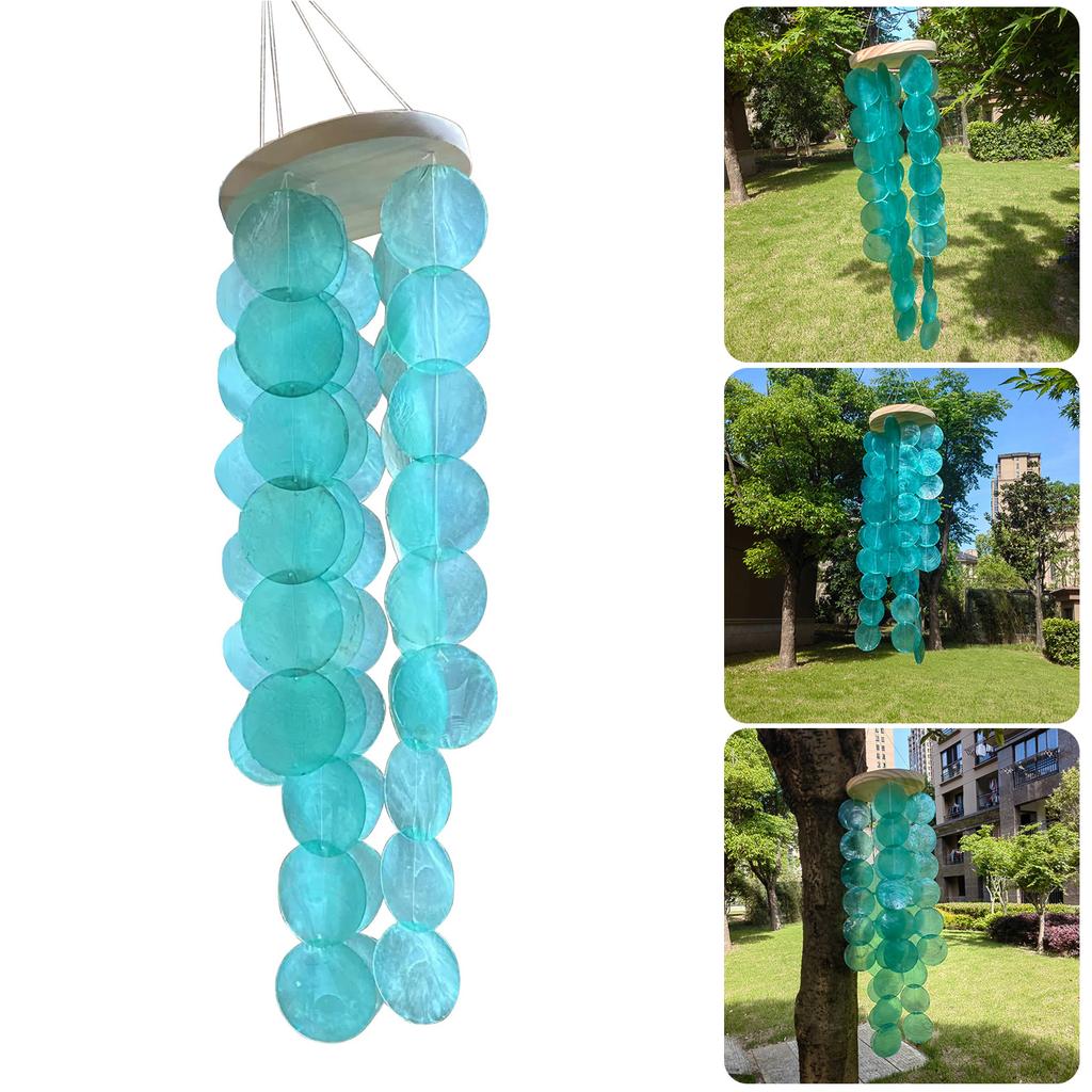 Elegant Colored Capiz Shells Wind Chimes Hanging Pendant for Patio or Garden Decoration Adds Serenity to Any Space