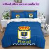 Biancheria da letto con motivo Real Oviedo, Set piumone Copripiumino Federa Regalo di Compleanno per la Casa (1*copripiumino+2*federe,senza imbottitura)