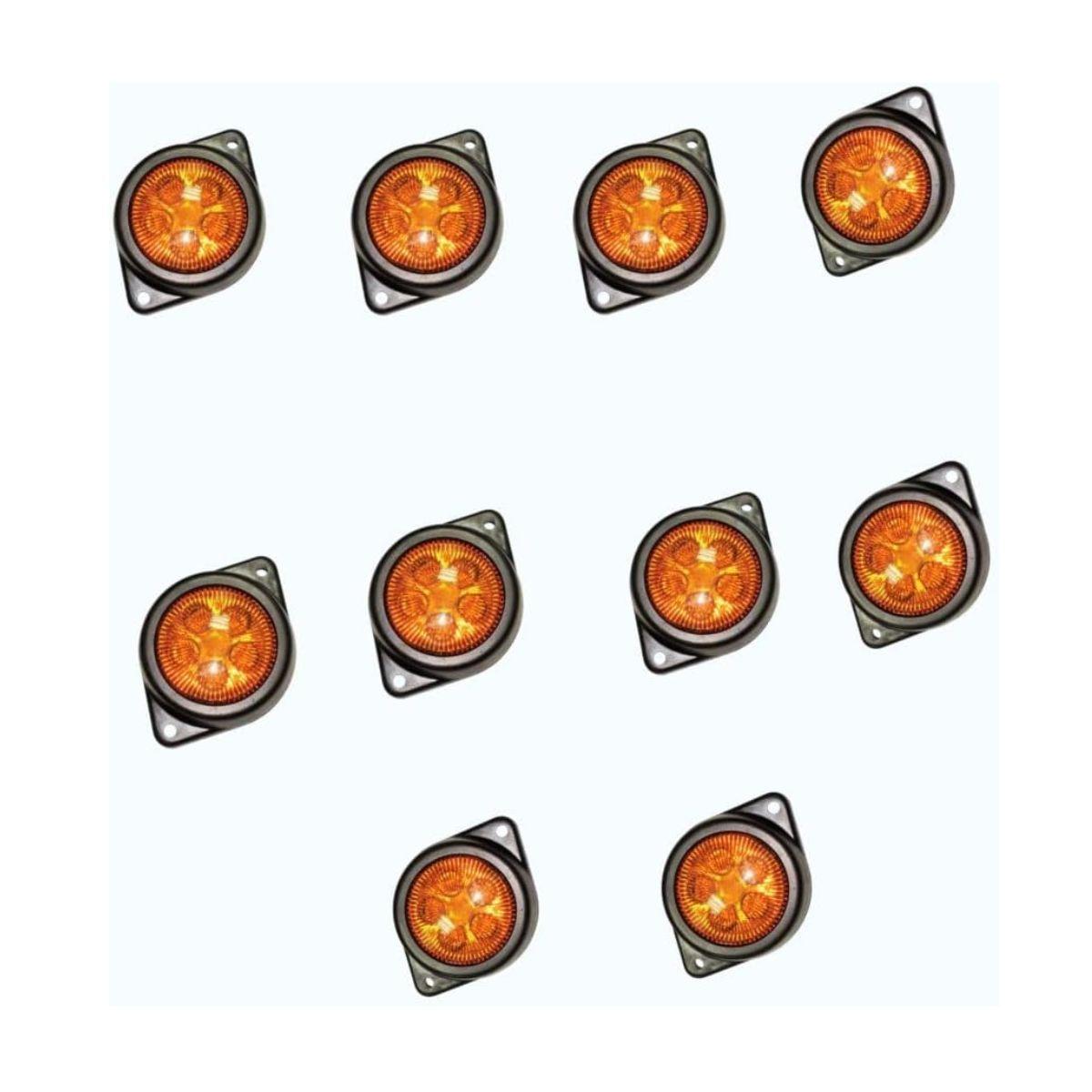 

10-Pack LED Outline Side Marker Lights – 24V Waterproof Clearance Lamps for Truck, Trailer, Bus & Universal Commercial Vehicles (Amber) янтарь