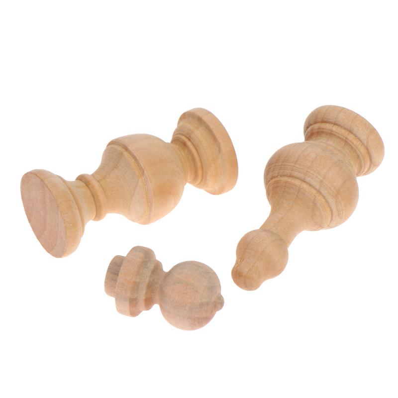 4 Bucăți Balustri Mici din Lemn Masiv pentru Pod Pentru Decor Acasă Proiecte Artizanale Stabilizatori de Mobilier Artizanat din Lemn Dining