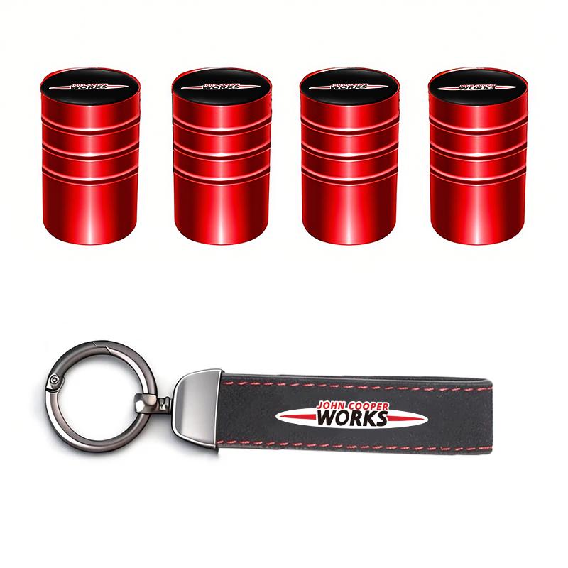 Car Tire Wheel Valve Caps Cover/Car Key Chain Ring Keychain For Mini Cooper JCW Works Cabrio F54 F55 F56 F57 F60 R50 R52 R53 R55 TC1
