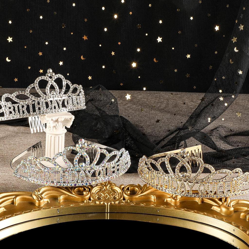 Pettine per capelli con corona da Regina del Compleanno in strass