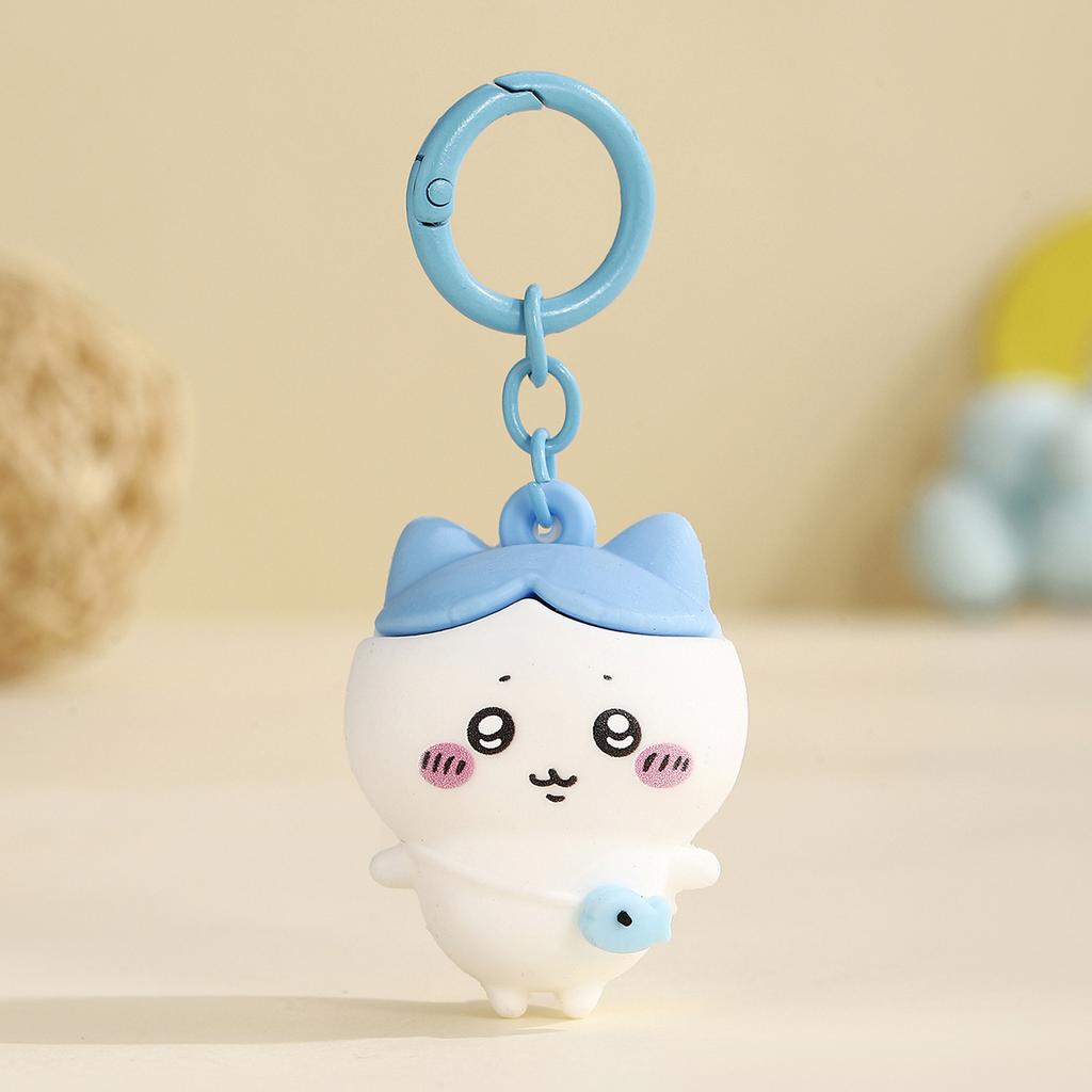 Kawaiijiyi PVC 3D Figure Keychain Cute Usagi Hachiware Ushachi Cartoon Pendant Bag Charm & Key Ring Perfect Gift