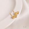 14K Gold-Plated Silver Studs with Rectangular Zircon and Colorful Hanging Ear Pins for DIY Accessories