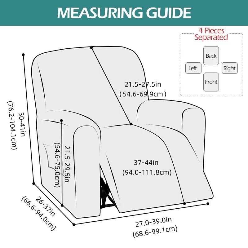 Pu Leather Recliner Sofa Cover 1/2 Seat Waterproof Recliner Armchair Cover Elastic Single Sofa Covers For Living Room Home Decor