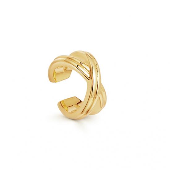 Plated 18K Gold C-Shaped Zircon No Ear Piercing Ear Clips Suit Minimalist Push Stack Ear Clips Popular Fashion Jewelry for Women