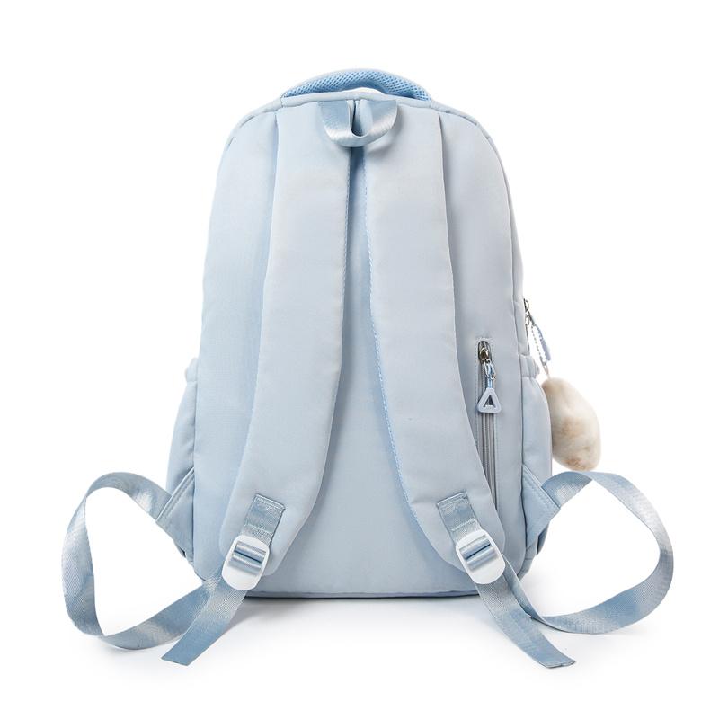 Cute Nylon Backpack for Women – Star Patch Design School Bag with Front Pocket for Everyday Use