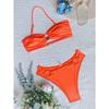 Sexy Wrinkled Halter Metal Rings Bikini Women Swimwear Female Swimsuit Two-pieces Bikini Set Bather Bathing Suit Swim