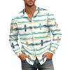 Men's Hawaiian Loose Fit Long Sleeve Button Down Shirt Retro Casual