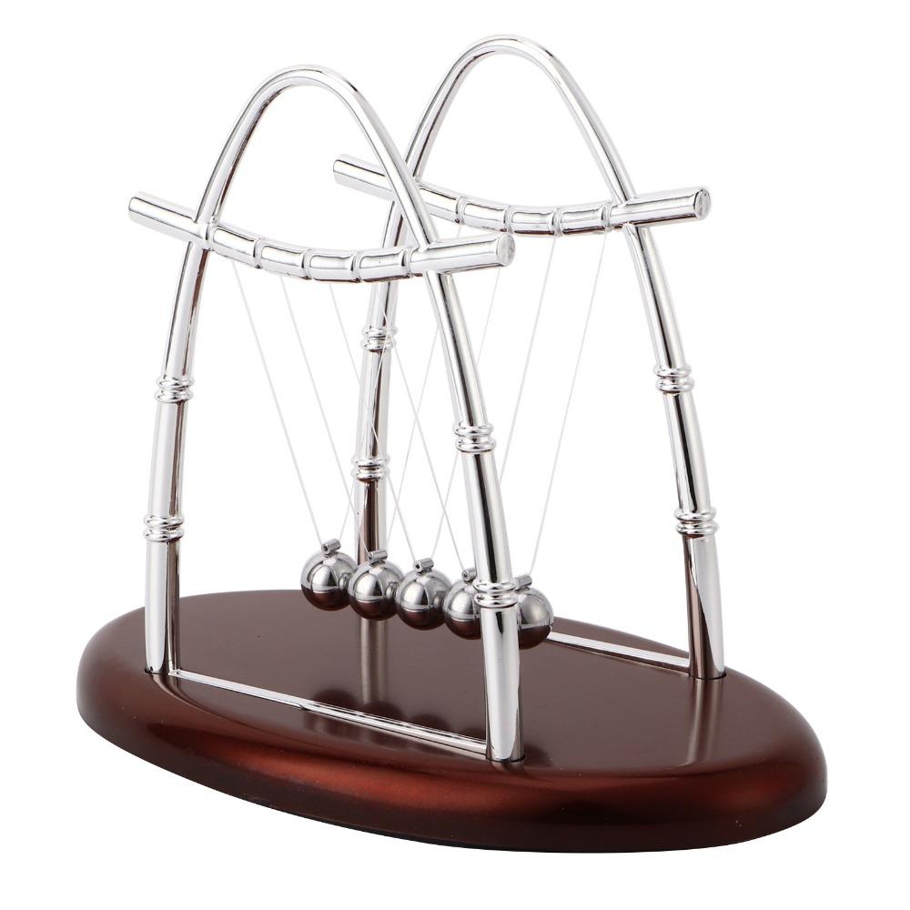 Holzsockel Balancekugeln 5 Stahlkugeln Kinetische Kugeln Klassisches Pendelornament Heimdekoration