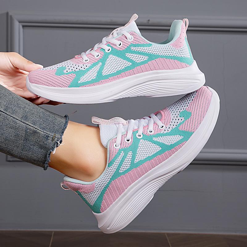 

Новые женские летные туфли с сеткой, легкая дышащая обувь, повседневная спортивная обувь