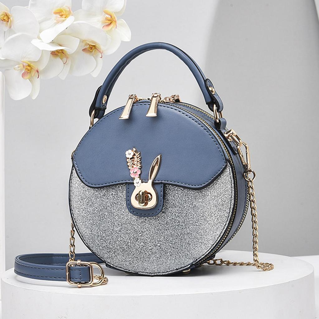 Shoulder PU Stands with Studs At the Perfect for and NICOLE&DORIS Women's Bag, Handbag, Small, Crossbody, 2-Way, Leather, Cute, Round, Divided,