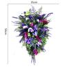 Artificial Spring Wreath 50x35cm Rustic Hanging Wreath Creative Flower Garland Pendant for Front Door Garden Decor