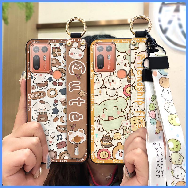 Soft case Ring Phone Case For HTC Desire 20 Plus/D20+ Anti-knock Kickstand Lanyard Anti-dust Silicone Protective Durable