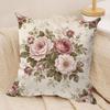 Federa Cuscino Floreale Rosa Vintage Federe Cuscino Quadrato in Peluche Corto Copricuscino Divano Decorazione Casa Regalo