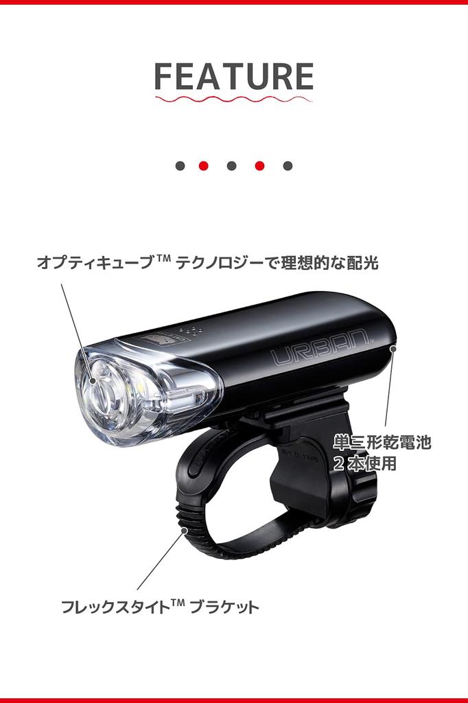CAT EYE LED Headlight URBAN Black for Bicycles HL-EL145