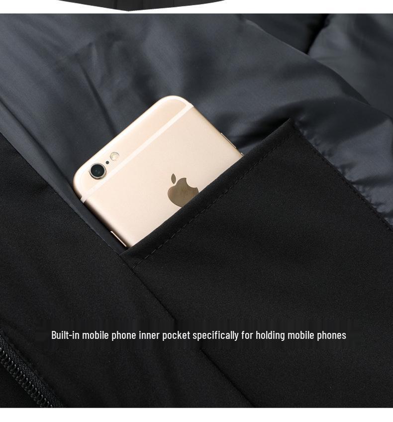 Men's Mid-Length Winter Down Cotton Jacket - Thick, Warm, Casual Coat