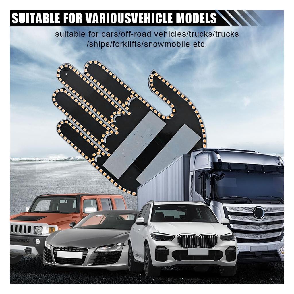 Car LED Hand Gesture Light, 3 in 1 Car Sign Finger Light with Remote