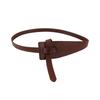 Meier First-layer Cowhide Asymmetrical Knotted Girdle Female Decorative Windbreaker Outwear Skirt Belt