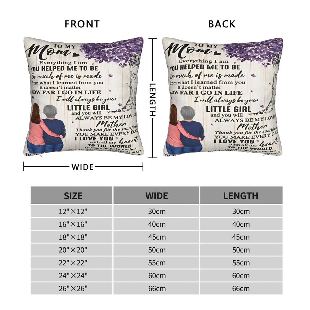 Mother's Day Square Pillowcases Polyester Sofa Letter From Daughter Cushion Case Creative Decorative Pillowcase 40*40