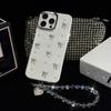 With Clip Crystal Beads Phone Chain Anti-lost Love Phone Pendant  Car Key Accessories